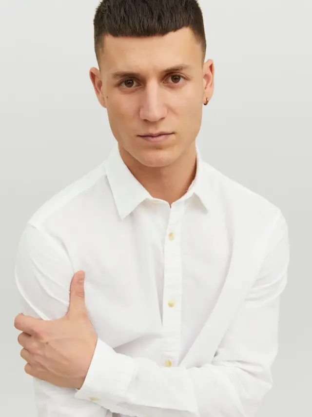 JJESUMMER SHIRT L/S S23 SN White 2