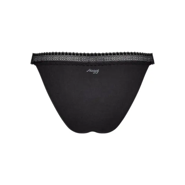 Sloggi Γυναικείο Slip GO Ribbed H Tanga - Διπλό Πακέτο, Χρώμα Μαύρο-Γκρι 3