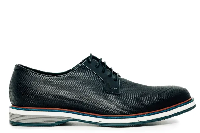 Fentini Ανδρικό Δερμάτινο Derby Shoes – Μαύρο (0014-2187-Gel1-2181) - 41