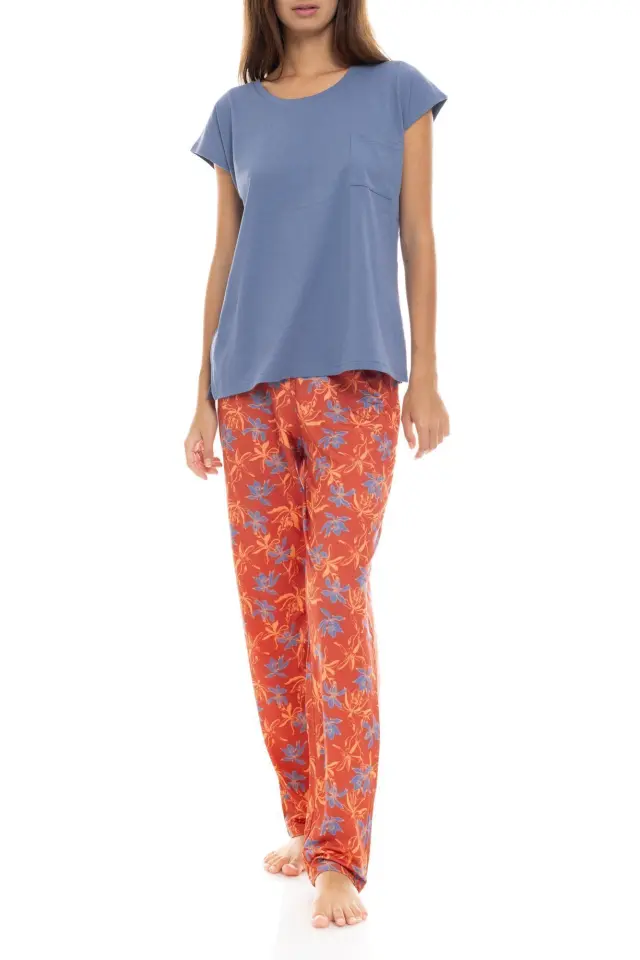 S1404 - Type - PYJAMA LONG PANTS BLOOMING FLOWER - M 3