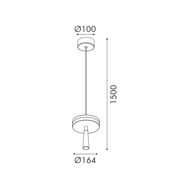 ASIAN-ΦΩΤΙΣΤΙΚΟ ΚΡΕΜΑΣΤΟ ΧΡΥΣΟ ΑΛΟΥΜΙΝΙΟΥ LED SMD 11W CCT 715LM IP20 Φ164X1500MM / CNP11WGCCT 2