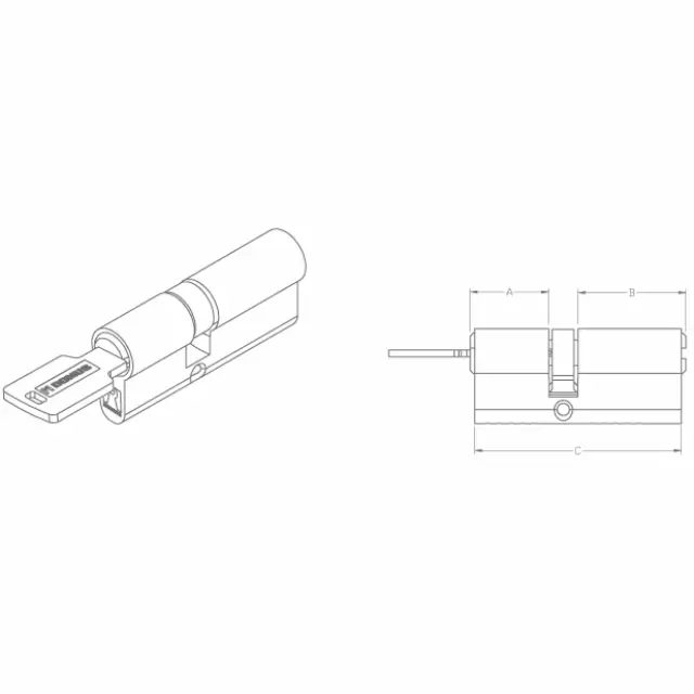Domus 24075K - Alfa Αφαλός για Τοποθέτηση σε Κλειδαριά 75mm 30/45 σε Ασημί Χρώμα 2