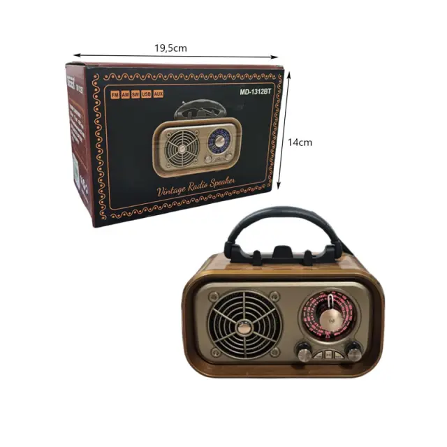 Meier Ηχείο Ραδιόφωνο Ρετρό MD-1312BT - Vintage Radio Speaker 0177069 3