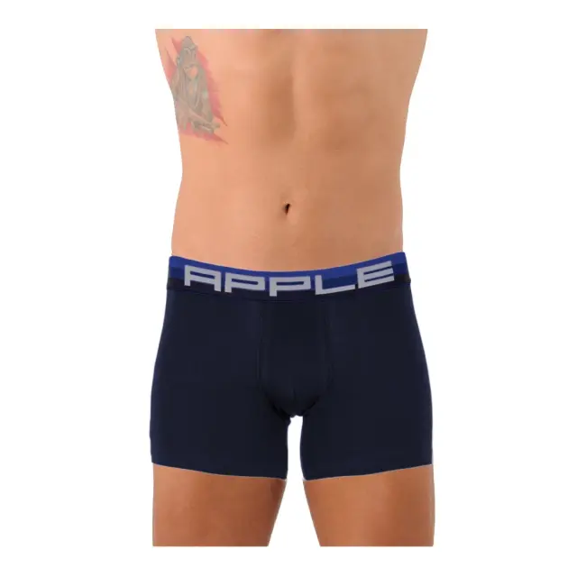 Apple Ανδρικό Boxer Retro Μαρίν Βάση Εξωτερικό Λάστιχο, Χρώμα Σκούρο Μπλε