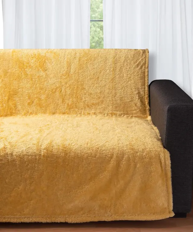 Διακοσμητικό fleece ριχτάρι 030 (150cm x 200cm) yellow - -