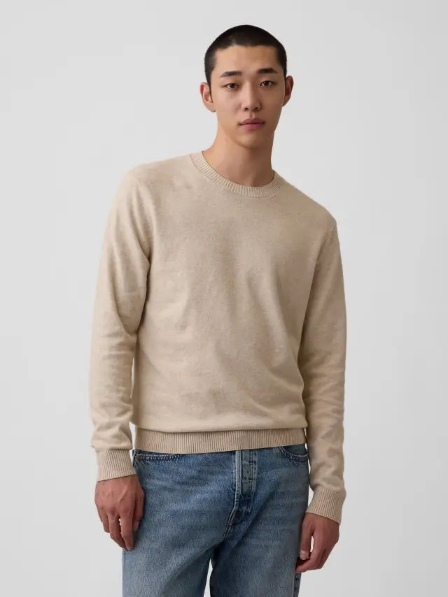 Ανδρικό Πουλόβερ CashSoft Oatmeal heather beige
