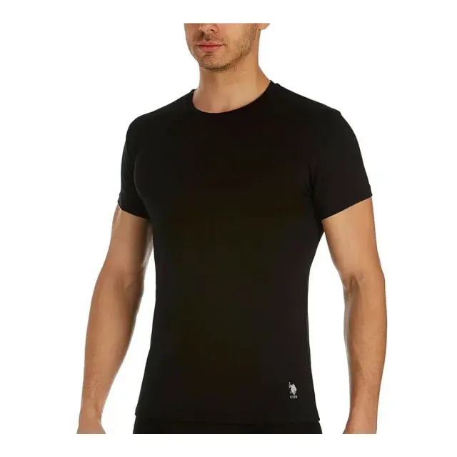 U.S. Polo ASSN. Ανδρικό Φανελάκι Crew Neck Logo - Διπλό Πακέτο, Χρώμα Μαύρο 2