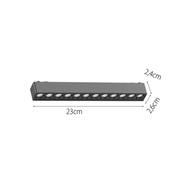 InLight Φωτιστικό LED 12W 3CCT για Ultra-Thin μαγνητική ράγα σε μαύρη απόχρωση (by tuya and zigbee) D:23cmX2,4cm (T04605-BL) 2