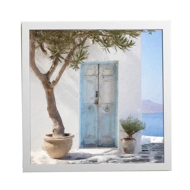 Θέμα (island 12 ) 1 Κάδρο 37x37cm κορνίζα ξύλινη χρώμα λευκό θέμα με πλαστικοποίηση (Κ 2033/3+12island)