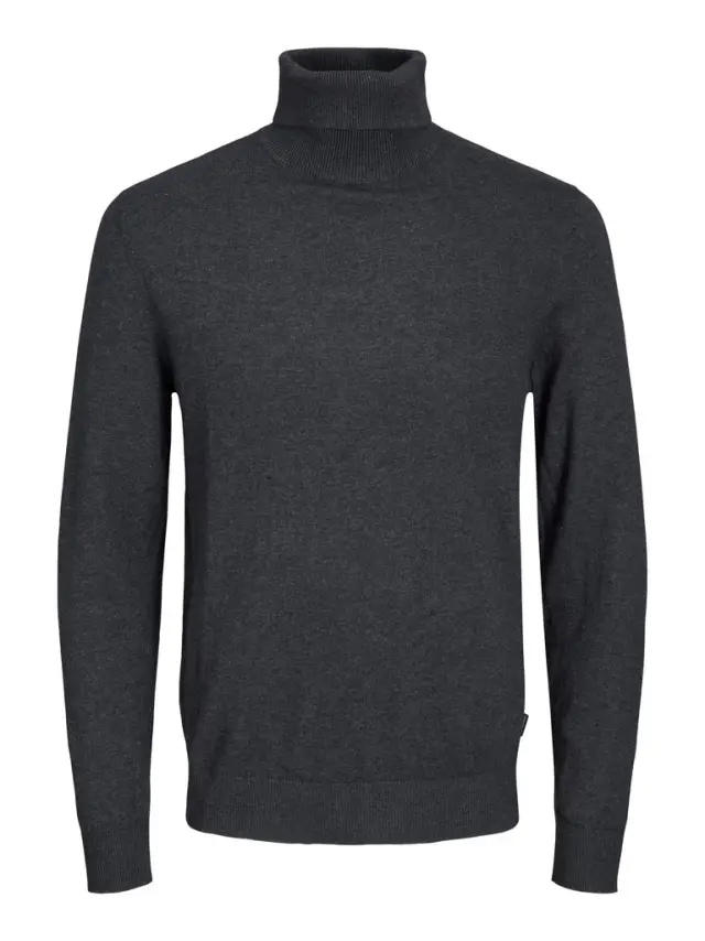 JJEEMIL KNIT ROLL NECK NOOS - Dark Grey Melange