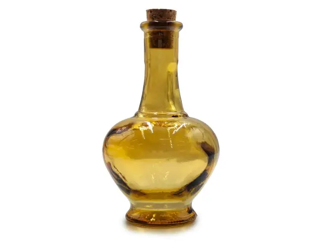 Διακοσμητικό Μπουκάλι με πώμα Glass Drops Navarra (5622DB411) Aπό 100% ανακυκλωμένο γυαλί, Xωρητικότητας 250ml, Διαστάσεων Ø 9 x Υ 15 cm, Yellow Gold 5622DB411 2