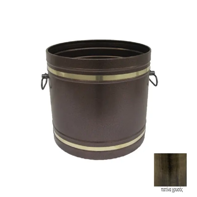 Μεταλλικό Καλάθι Αποθήκευσης Ξύλων Φ38 x Y33cm Πατίνα-Χρυσός / 600PG 2