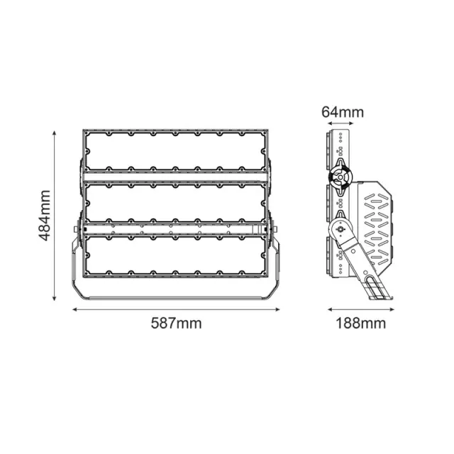 LED ΦΩΤΙΣΤΙΚΟ ΥΨΗΛΗΣ ΙΣΧΥΣ 230V AC 720W 111600LM 5000K 20° IP66 IK10 / GLAD7205020 2