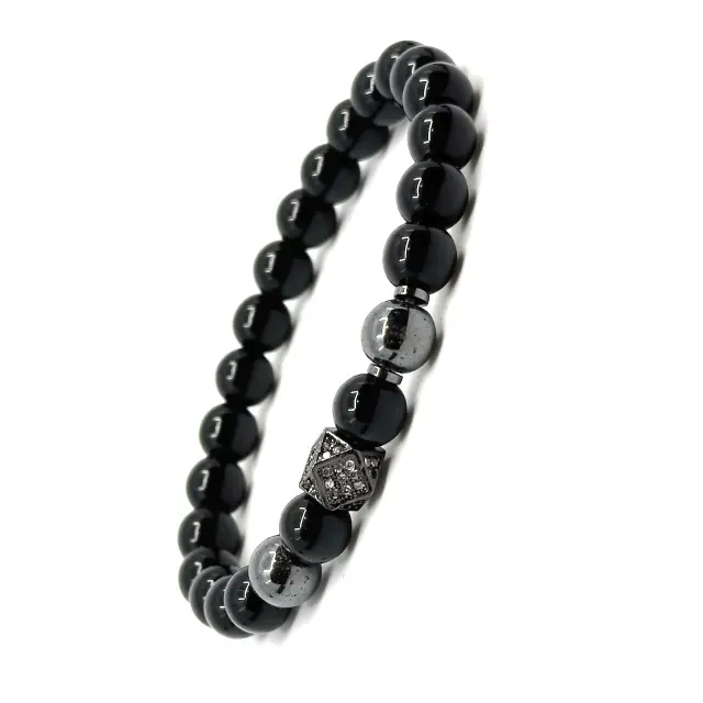 Black Stone Ελαστικό Βραχιόλι με Πέτρες 3