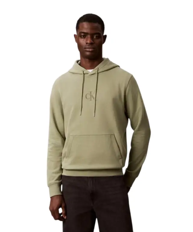 Calvin Klein - Ανδρική Μακρυμάνικη Φούτερ Μπλούζα με Κουκούλα LV04RG279G-LIX Λαδί
