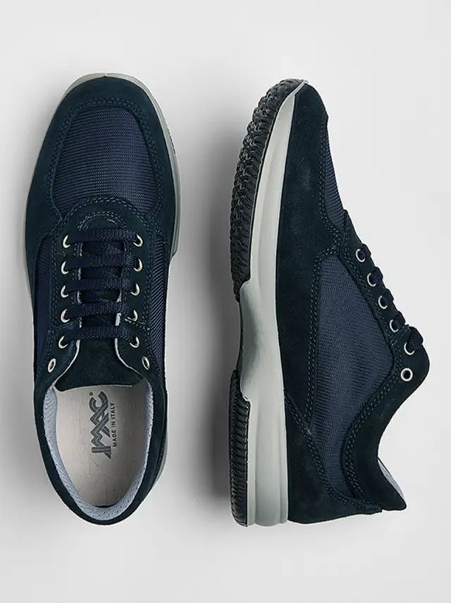 Imac Sneakers Ανδρικό δέρμα suede/ύφασμα Μπλέ IMA/351081 BLU 3