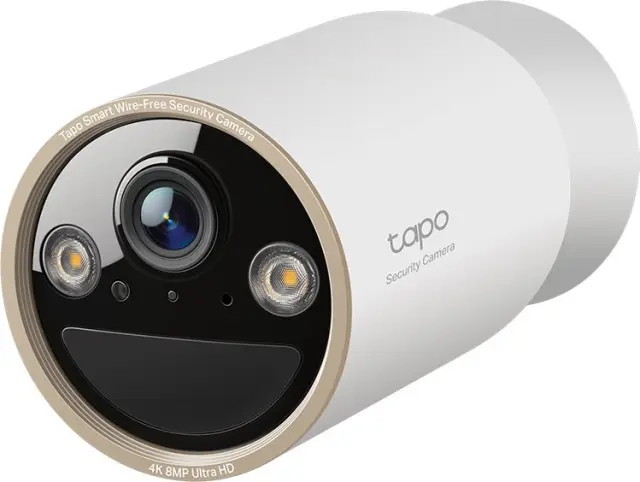 TP-Link Tapo Wire-Free Indoor/Outdoor Security Camera SPEC:4K UHD (3840x2160), H.265/H.264 Supported, 16x UHD Digital Zoom, 2.4/5 GHz Dual Band Wi-Fi, 10000mAh Rechargeable Lithium-ion Battery