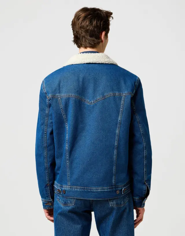 Wrangler Ανδρικό Sherpa Τζιν Μπουφάν 112371440 – Mid Stone - XL 2
