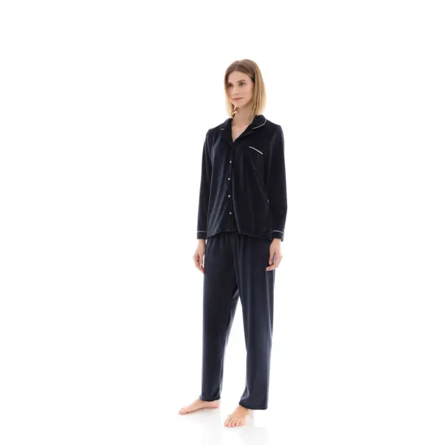 Πιτζάμα Homewear BUTTONED SOFT VELVET W1434 Pink Label 3