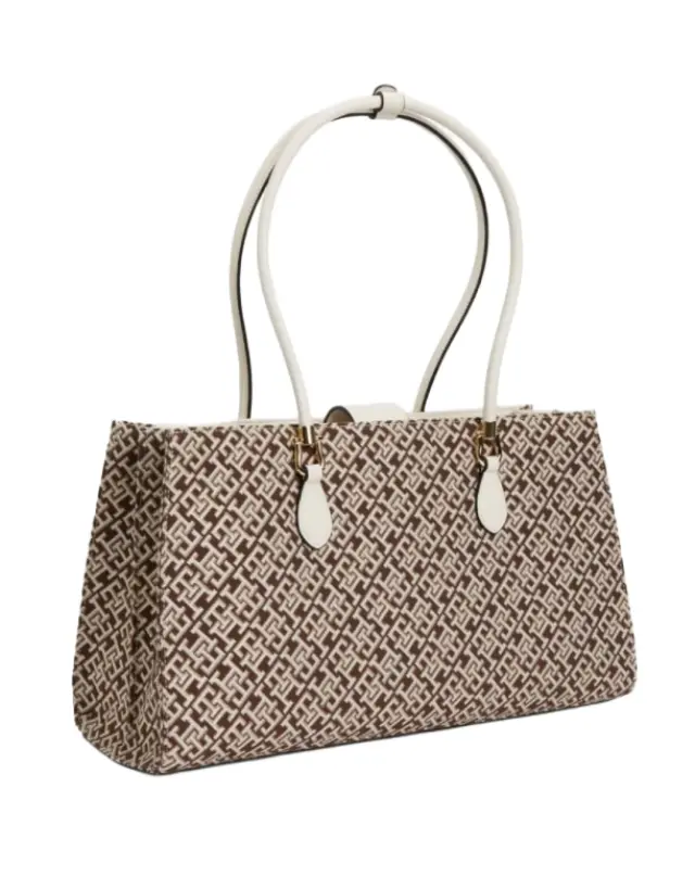 TommyHilfiger γυναικεία τσάντα ώμου ζακάρ GRACE SATCHEL JACQUARD AW0AW18754-1 - OS 2