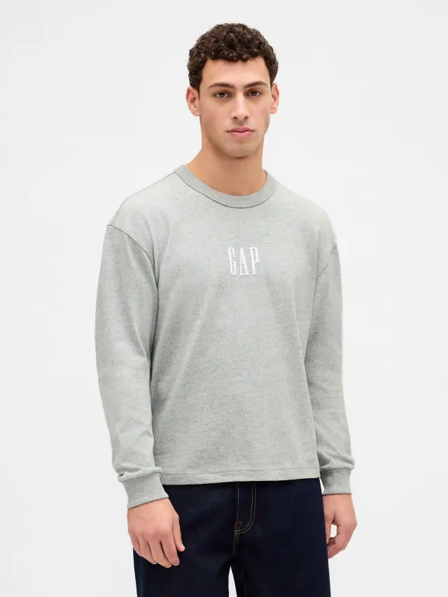 Gap Logo Μπλούζα grey heather
