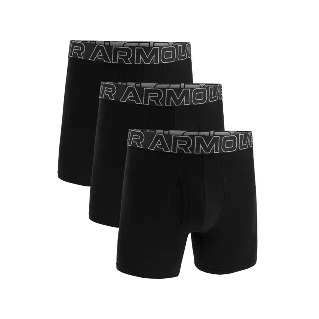 Under Armour Men's Performance Cotton 6inch 3 Pack Boxer Underwear Μαύρο 1383889-001 (Under Armour) 3