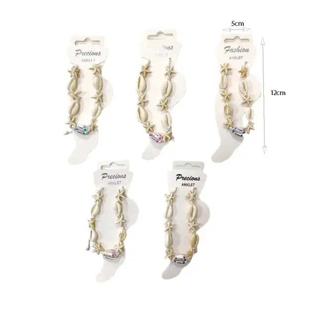 Βραχιόλι ποδιού με κοχύλια 12τεμ – Shell anklet 0180022 2