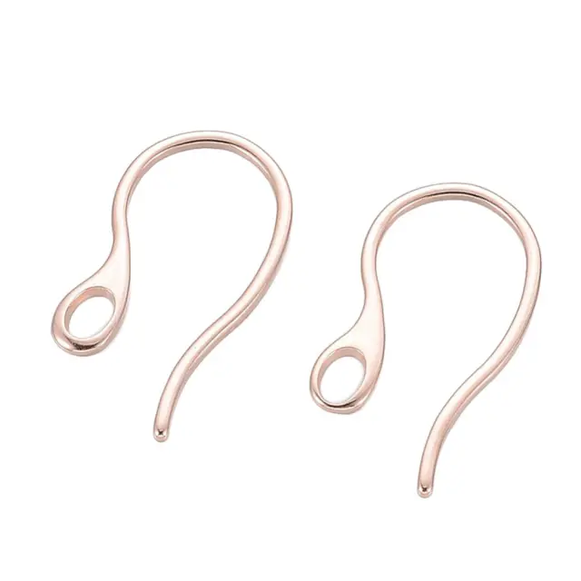Σκουλαρίκι Hook 22x11.5x1mm Ανοξείδωτο Ατσάλι 304 Rose Gold - 10τεμ