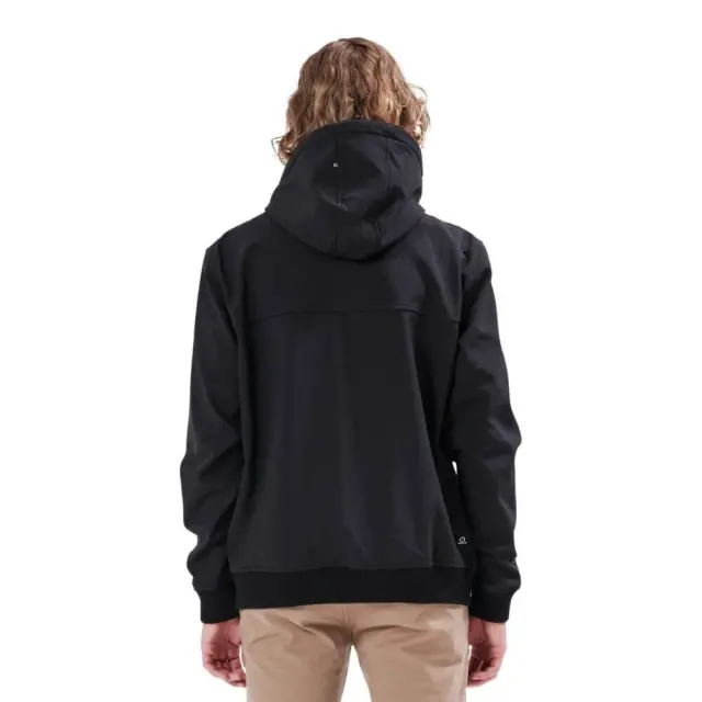 Emerson Men's Soft Shell Rib Jkt, Det/ble Hood (20-212.EM11.08-BD BLACK) - Μαύρο - S 2