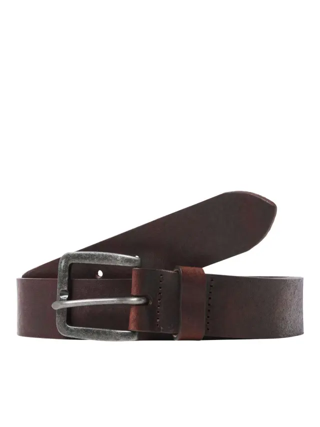 JACVICTOR LEATHER BELT NOOS Black Coffee