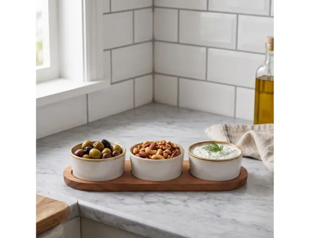 Σετ σερβιρίσματος Excellent Houseware με 3 μπολ και δίσκο 278000760