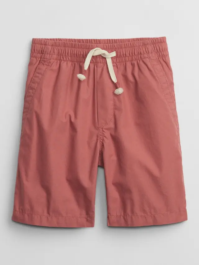 Παιδικό Poplin Pull-On Σορτς με Washwell earthenware red - XS