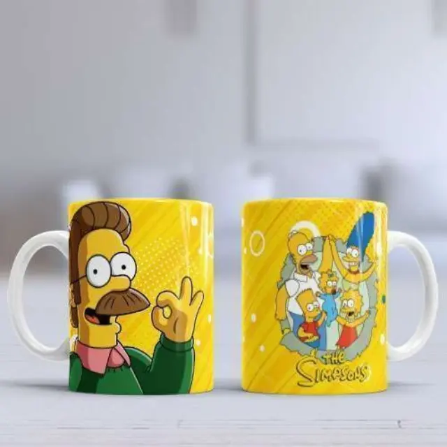 Kούπα κεραμική λευκη 330ml Simpsons - Ned Flanders η κούπα είναι με συσκευασία δώρου