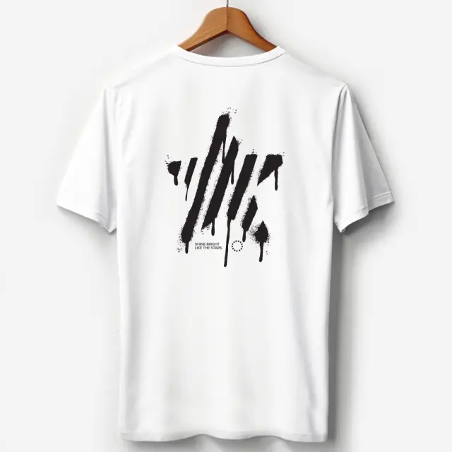 T-shirt Noshame® Λευκό με τύπωμα Graffiti Star - 122470 - XXL 2