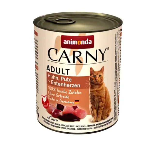 Animonda Carny Cat Adult Πατέ Με Κοτόπουλο, Γαλοπούλα & Καρδιά Πάπιας 800gr Μονόχρωμο