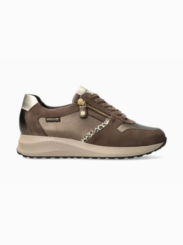 Mephisto Sneakers Γυναικείο δέρμα/δέρμα Nubuck Καφέ MEP/KIM PERF ICE BROWN 3