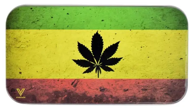 Μεταλλική Ταμπακιέρα V-Syndicase Tin Box - Rasta Leaf 2