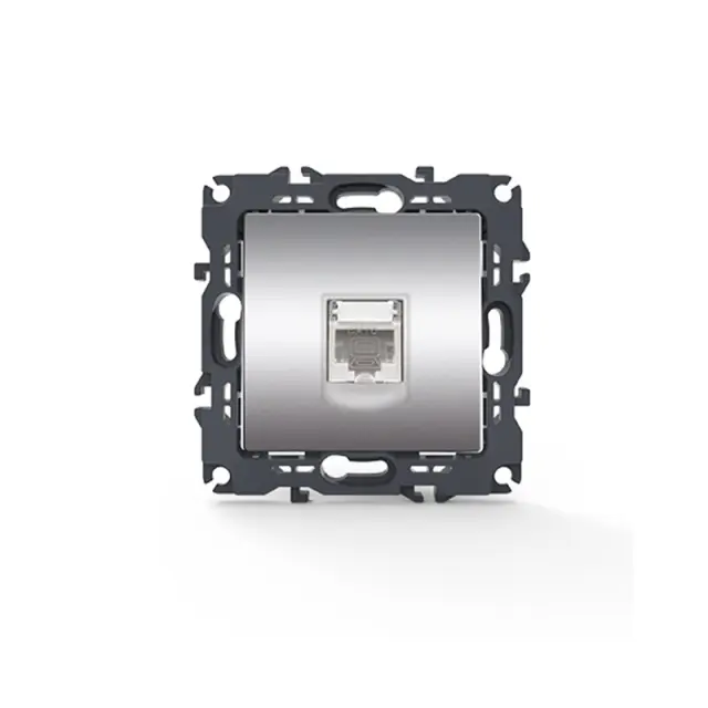 PRIME ΠΡΙΖΑ ΔΙΚΤΥΟΥ MAT ΑΛΟΥΜΙΝΙΟ ΜΕ ΒΥΣΜΑ 1XRJ45 CAT6 UTP IP20 / 1000113203