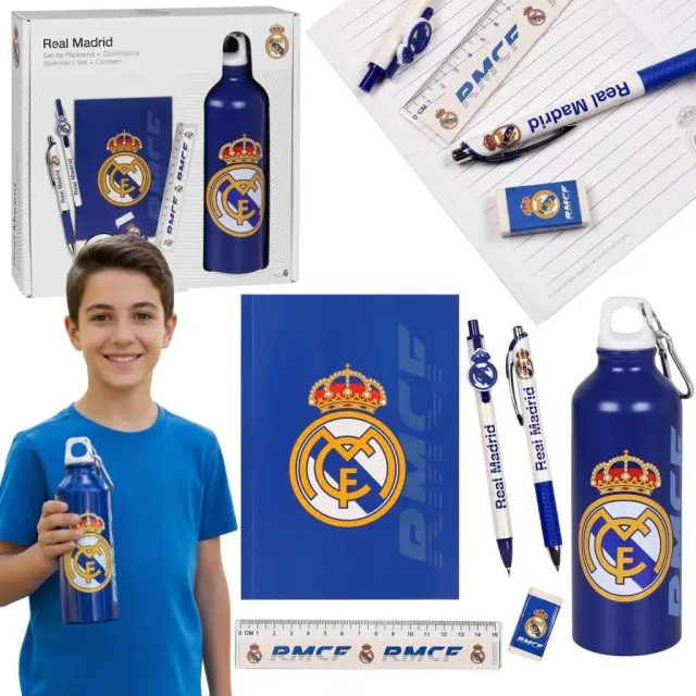 Real Madrid Hala Σετ Σχολικών Ειδών και Παγουριού Μπλε 3
