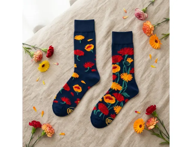 Κάλτσες Flower Power Navy Many Mornings με μέγεθος 43-46 - ΕνηλίκωνMM-R197