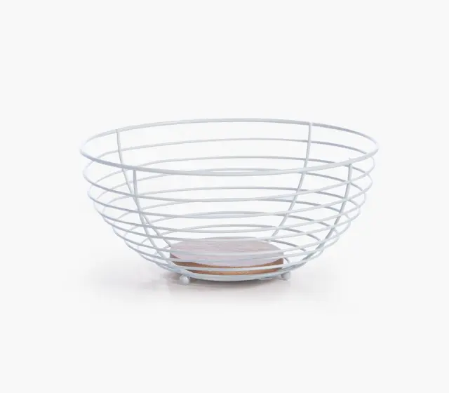Nef-Nef Homeware Καλάθι Φρούτων Side 28,5x28,5x13 Λευκό