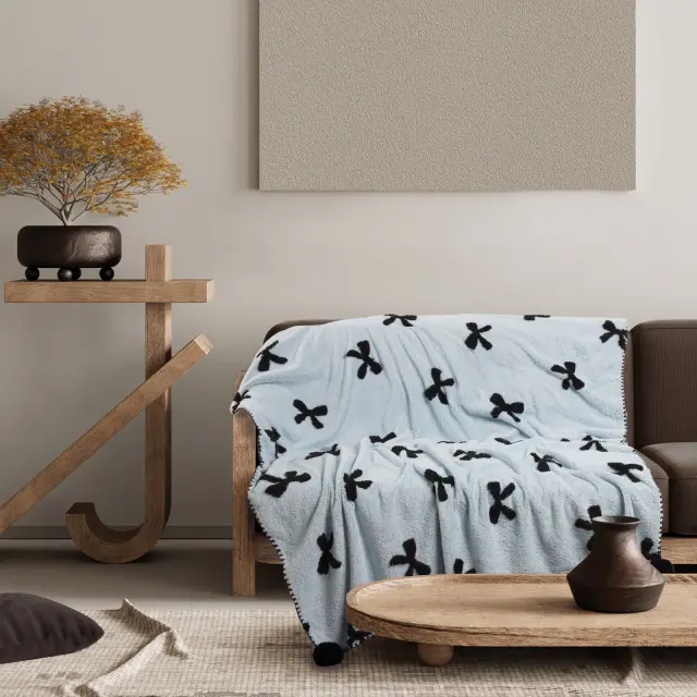 Κουβέρτα Καναπέ 130x170 300gsm Das Home 1380 Light Blue 100% Πολυέστερ