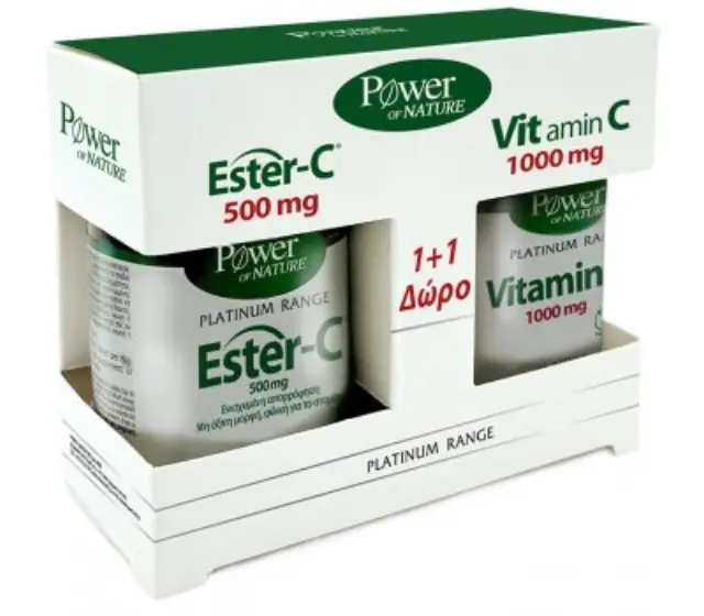 POWER HEALTH Platinum Ester-C 500mg 50s tabs + Δώρο C Vitamin C 1000mg 20s tabs