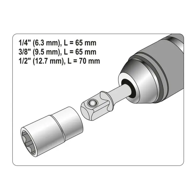 Yato YT-04685 Αντάπτορες για Καρυδάκια Σετ 3τμχ 1/2 - 1/4 - 3/8 2