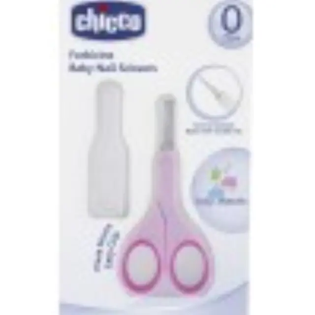 Chicco Ψαλιδάκι ασφαλείας με στρογγυλοποιημένες άκρες & με θήκη 0m+ (Ροζ) 2