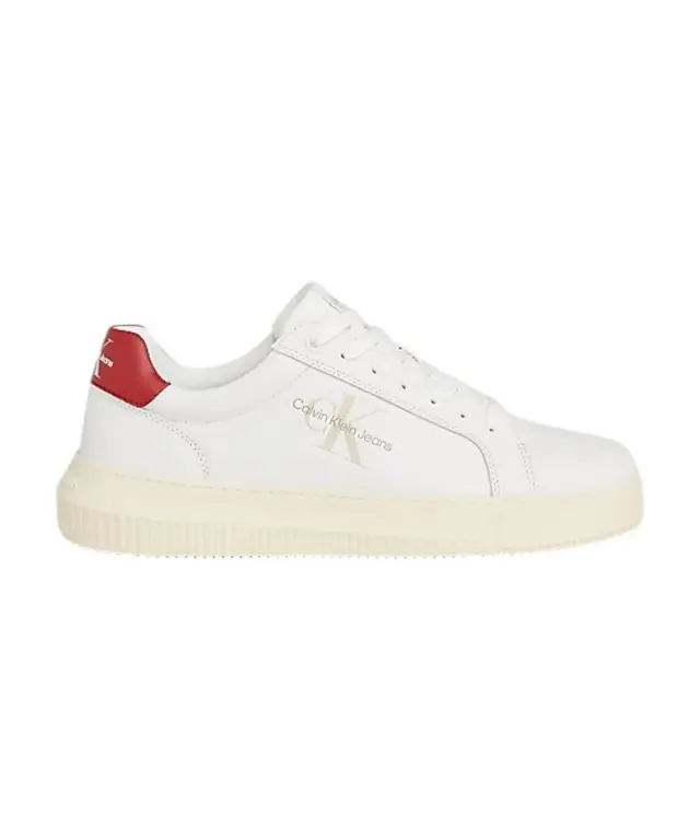 Calvin Klein - Cupsole Mono Lth Ανδρικά Chunky Sneakers YM0YM00681-0KV Λευκό