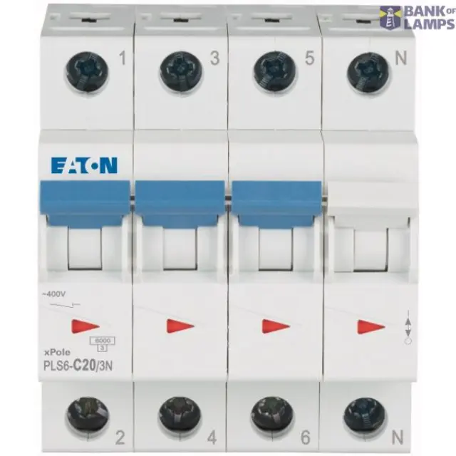 Miniature circuit breaker (MCB), 20 A, 3p+N, characteristic: C