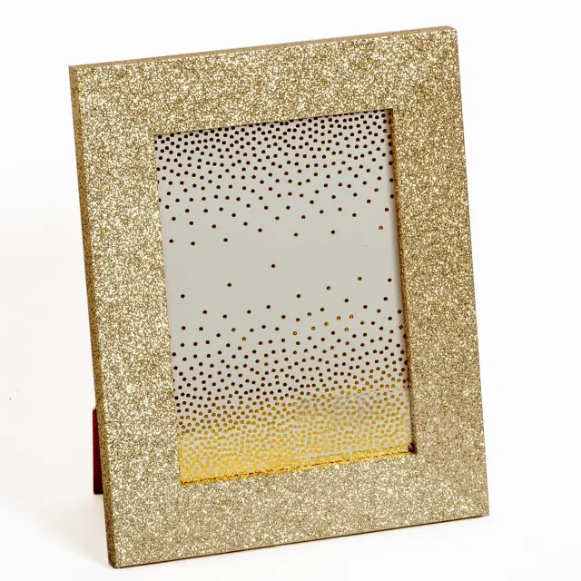 κορνίζα 15x20 ξύλινη χρώμα Χρυσό (glitter gold) BROADWAY