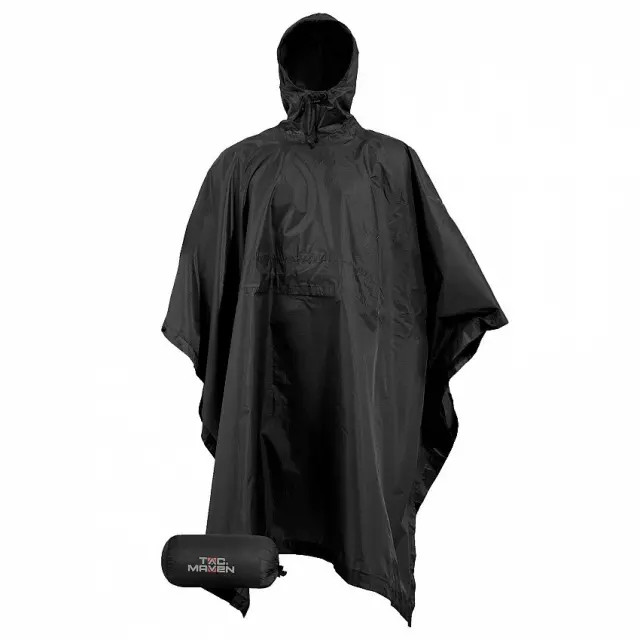 TAC MAVEN Thunder Poncho-Αδιάβροχο Πόντσο με Κουκούλα - 01-Black-Μαύρο