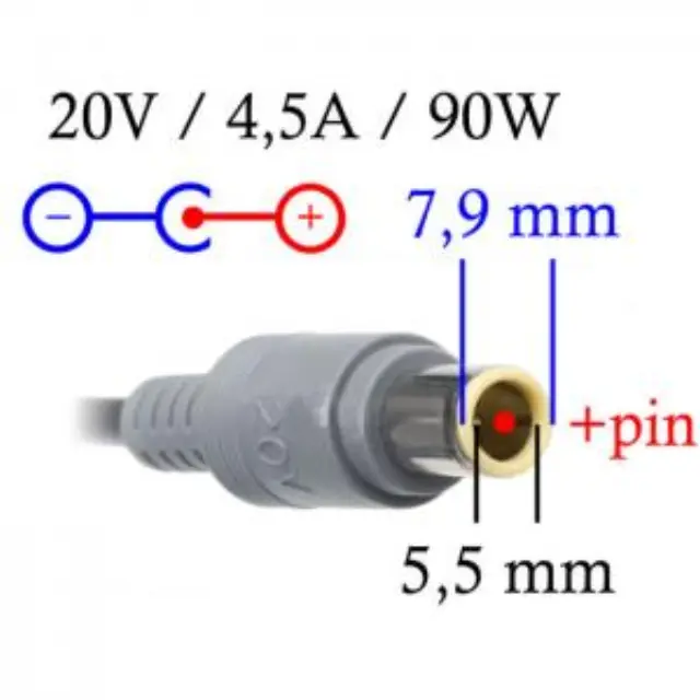 Τροφοδοτικό Laptop Akyga AK-ND-18 20V / 4.5A 90W 7.9 x 5.5mm + pin Συμβατό με Lenovo 1.2m 3